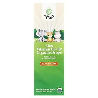 Nature's Craft Kids' Vitamin D3 + K2 Organic Drops (60 ml)